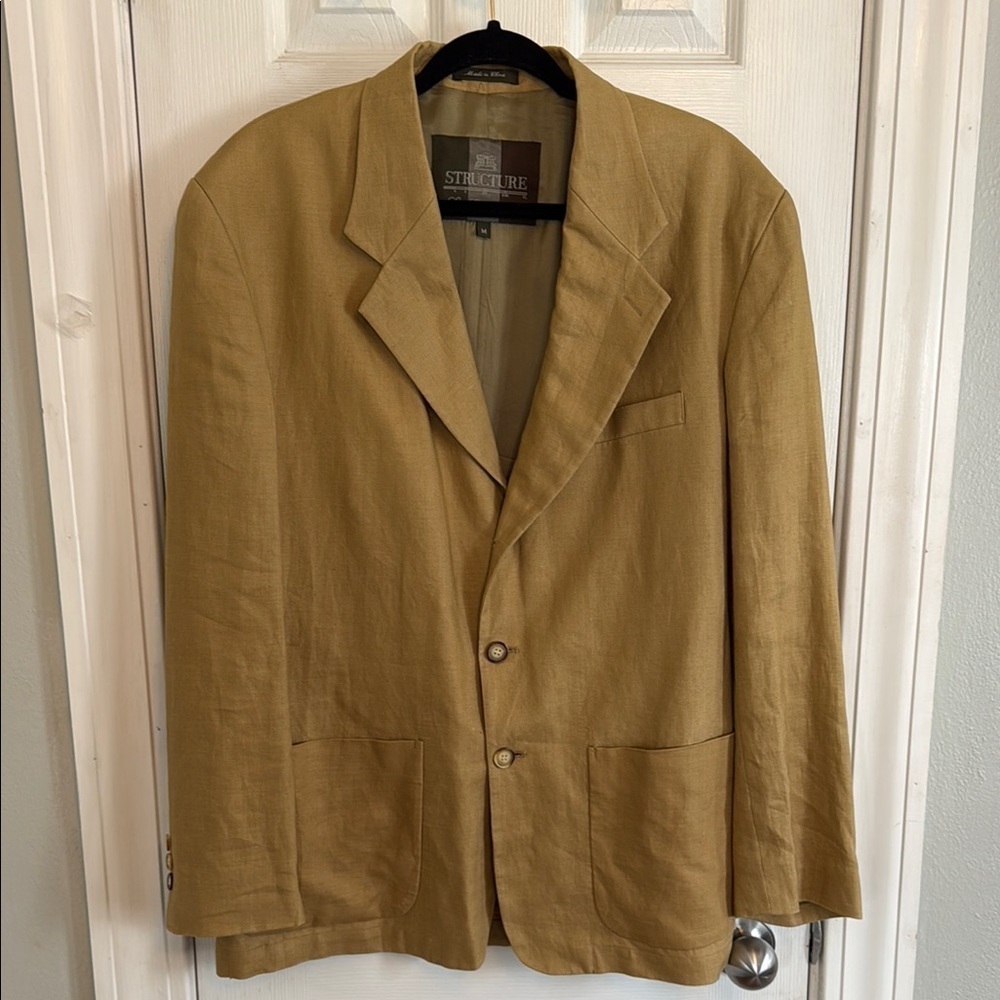 Structure Le Collezioni 100%Linen Tan Sport Coat Blazer